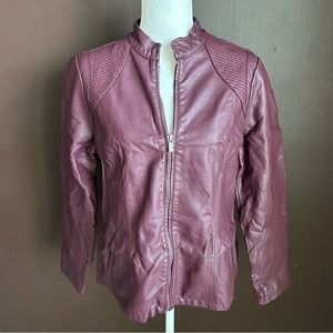 Christopher & Banks size Small Faux Leather Jacket Purple